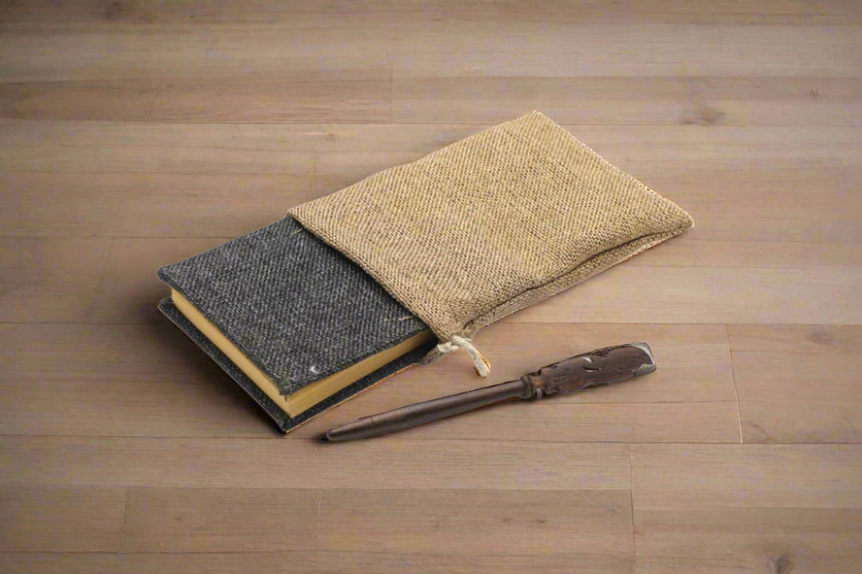 Jute Hard Cover Horizontal Planner and Wooden pen
