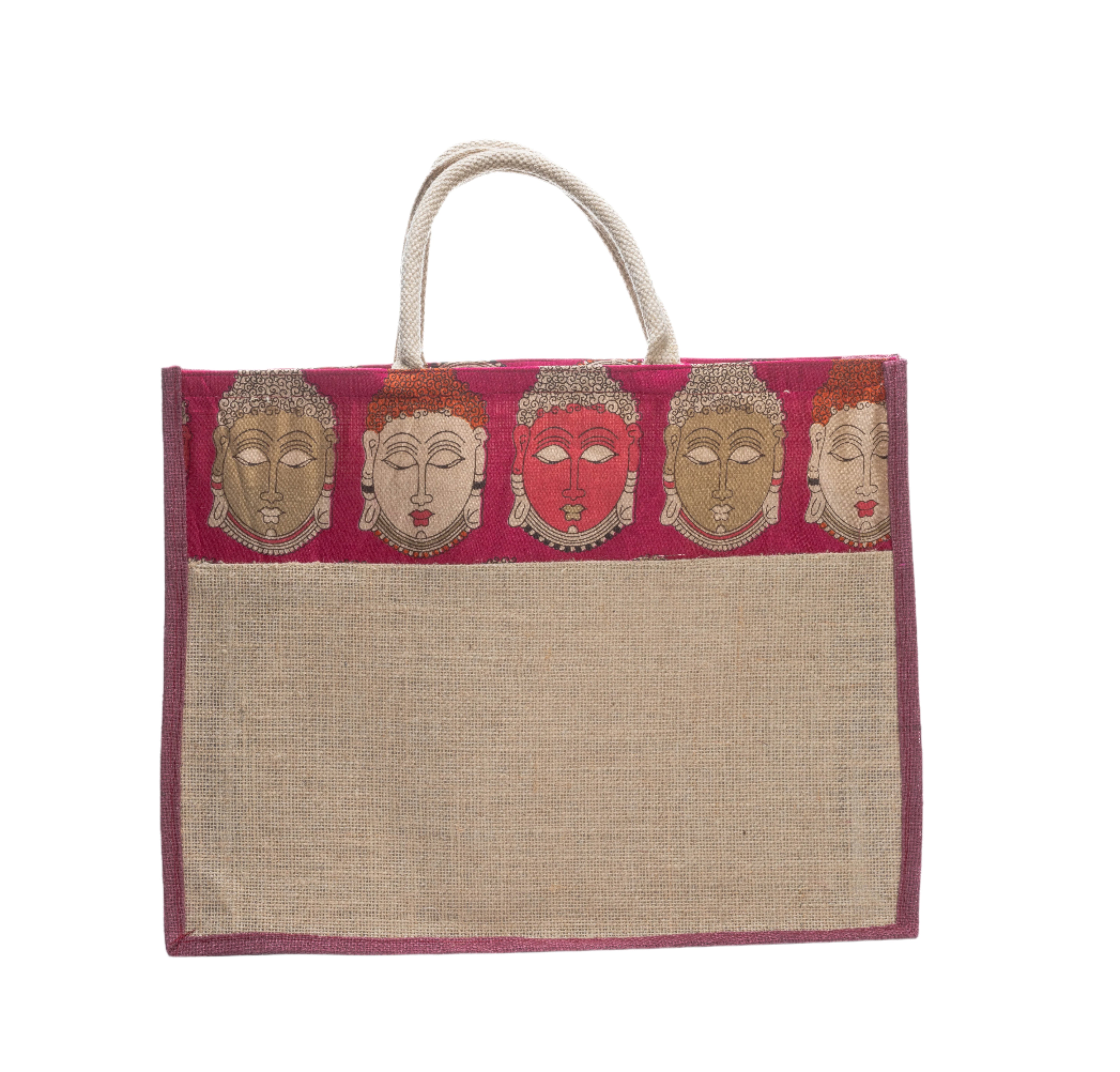 Jute and Oxford printed Bag