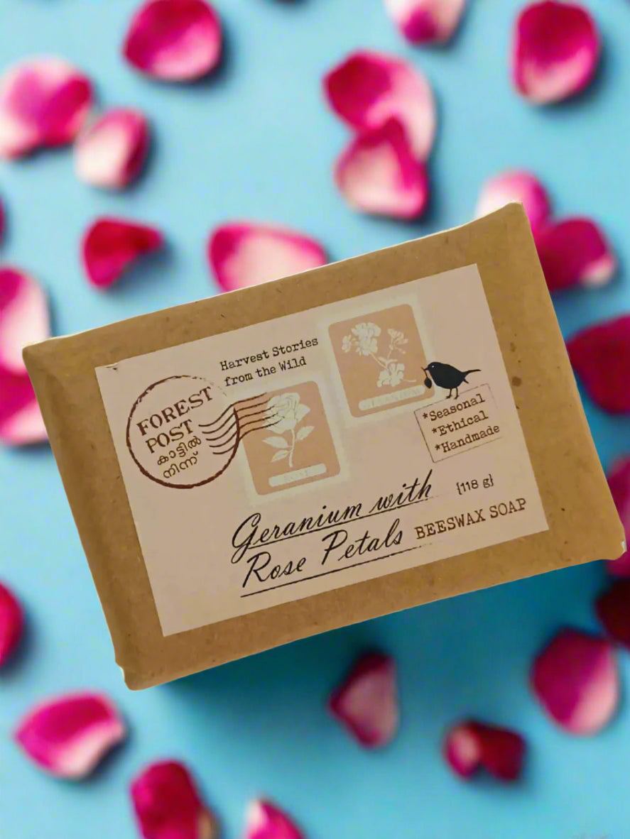 Geranium and Rose petals Beeswax soap