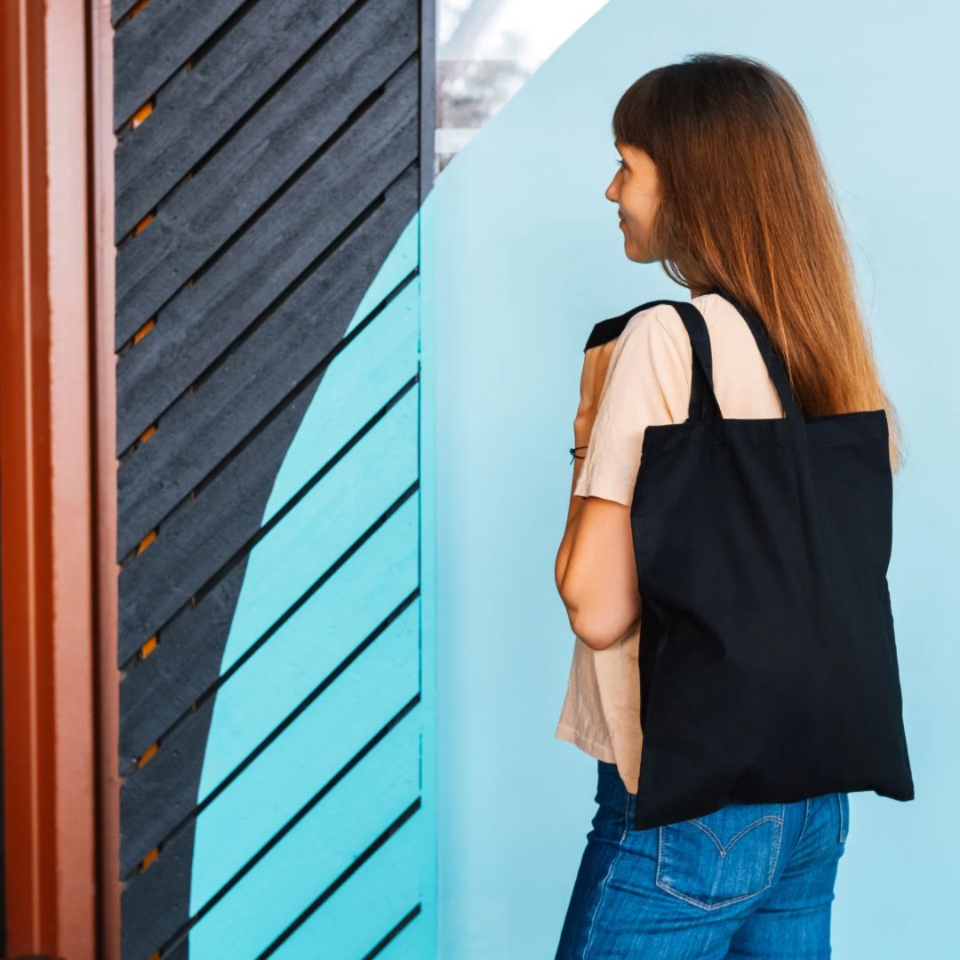 Black Cotton Tote Bag