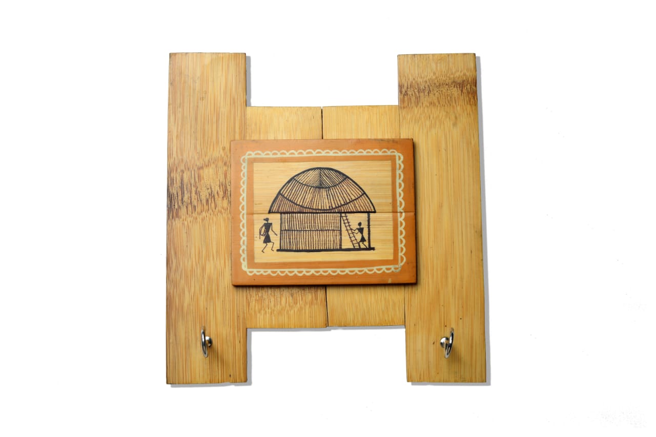 Bamboo Wall Decor with Key Holder