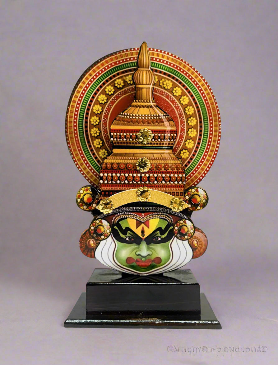Handcrafted Kathakali Face Showpiece | Traditional Kerala Wall Décor | Indian Cultural Art Figurine