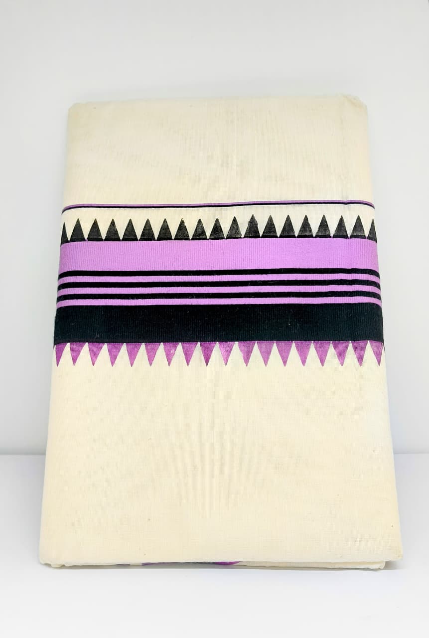 Kerala Set Saree | Onam Traditional wear | Purple Border