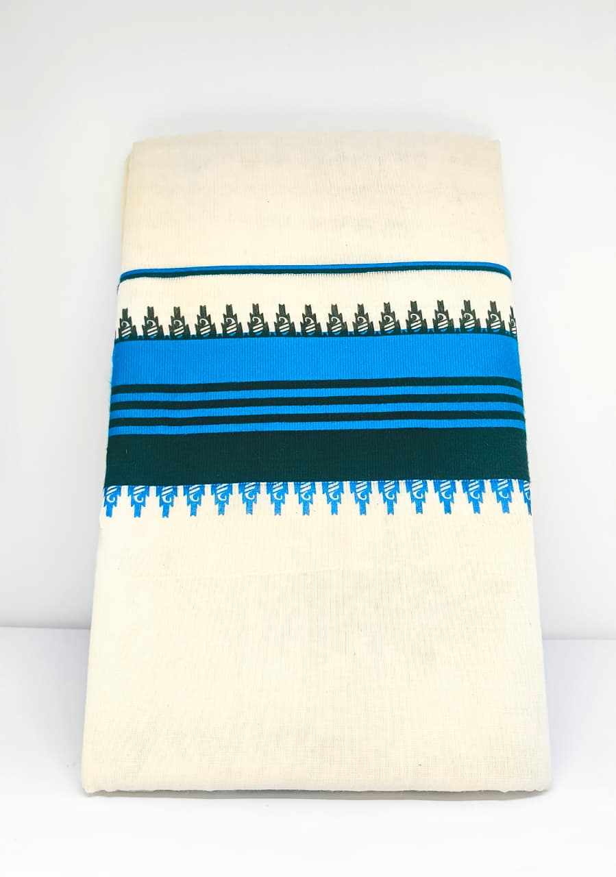 Kerala Set Saree | Onam Traditional wear | Blue Border