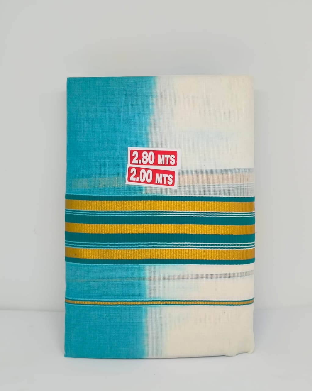 Kerala Set Saree | Onam Traditional wear | Dark blue with stripes and golden border