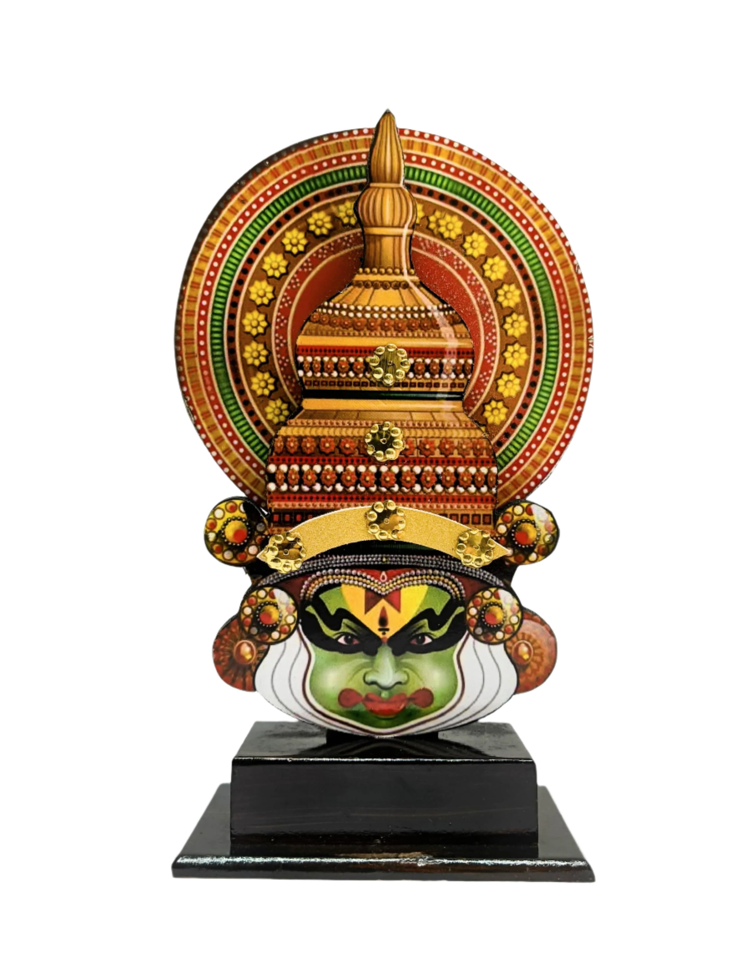 Handcrafted Kathakali Face Showpiece | Traditional Kerala Wall Décor | Indian Cultural Art Figurine