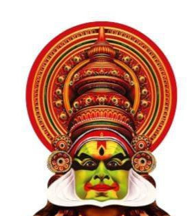 Vibrant Kathakali Face on Snake Boat – Ethnic Kerala Decor Piece