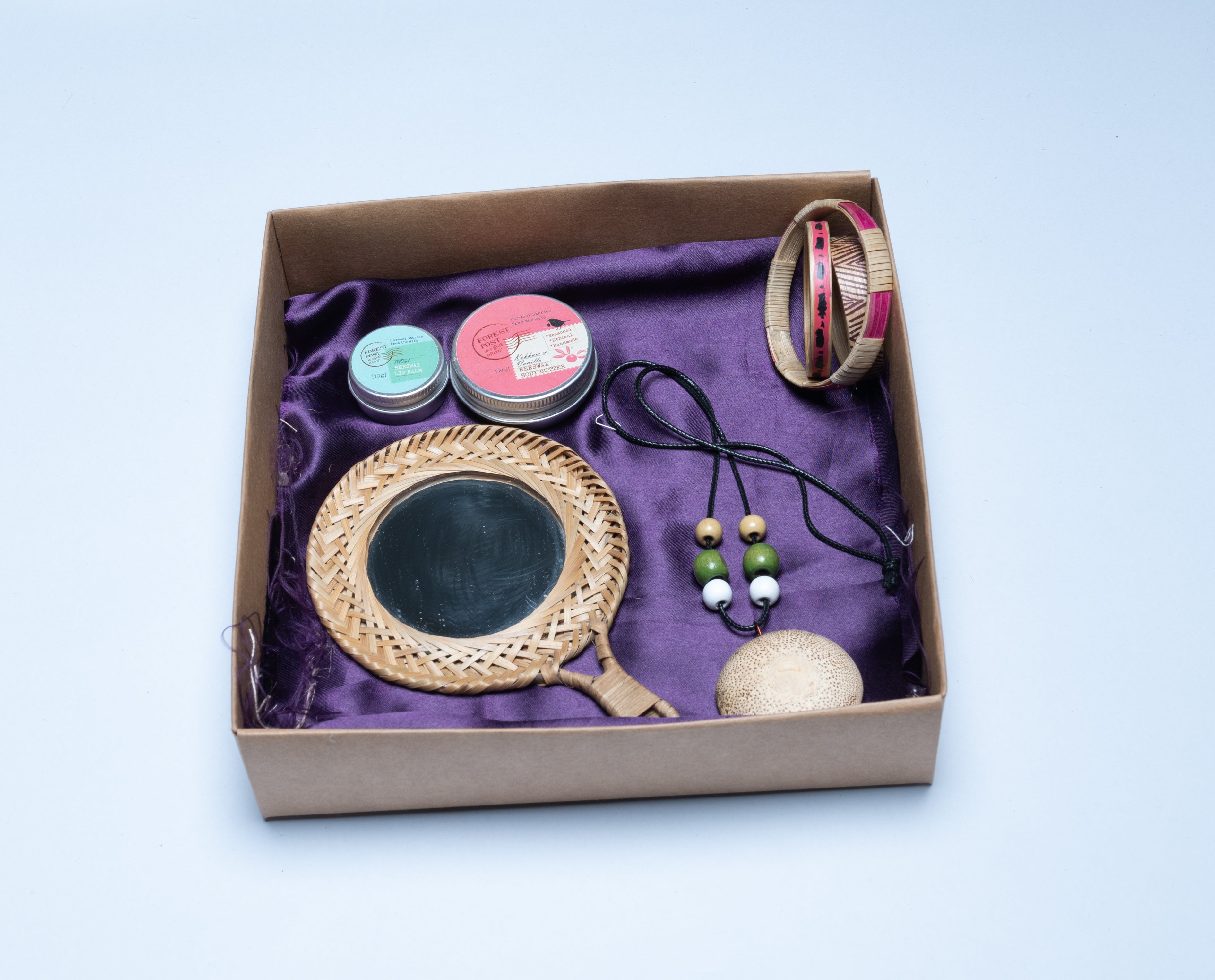 Gift Hamper | Lip Balm, Moisturizer, Bamboo Bangles, Necklace & Bamboo Mirror