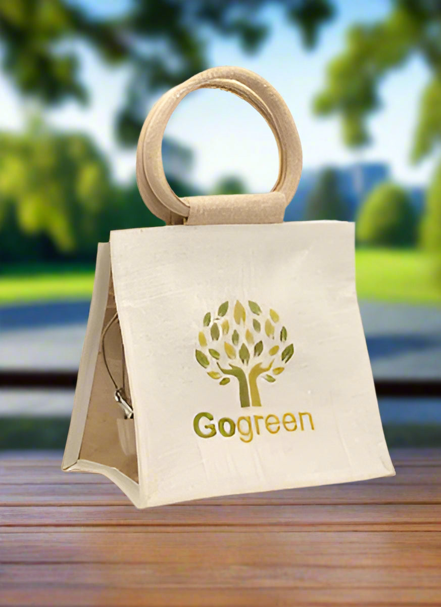 Jute Lunch Bag Single | Version 1 | Eco-friendly | Handmade