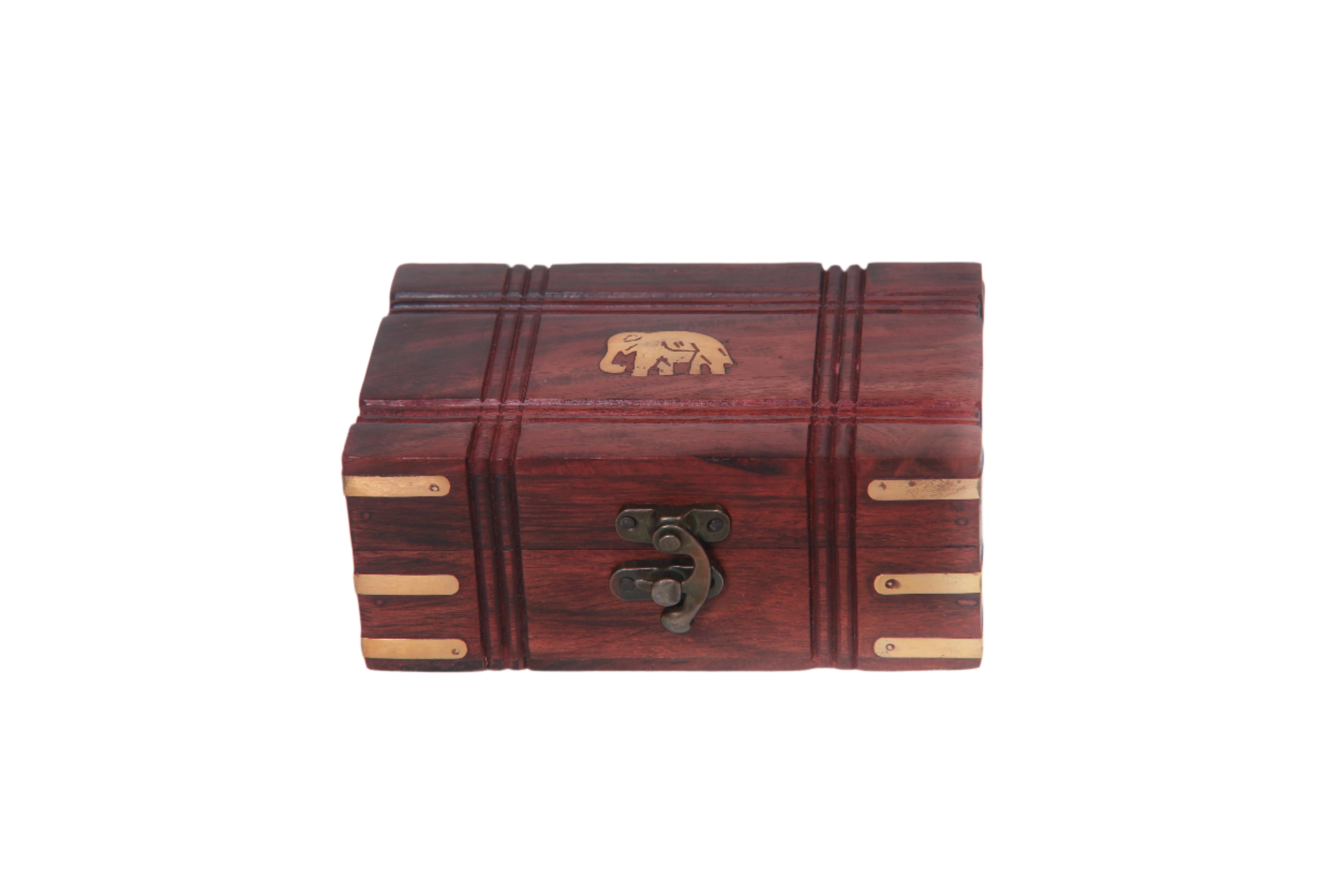 Wooden Box with Fine Cutter Work Elephant