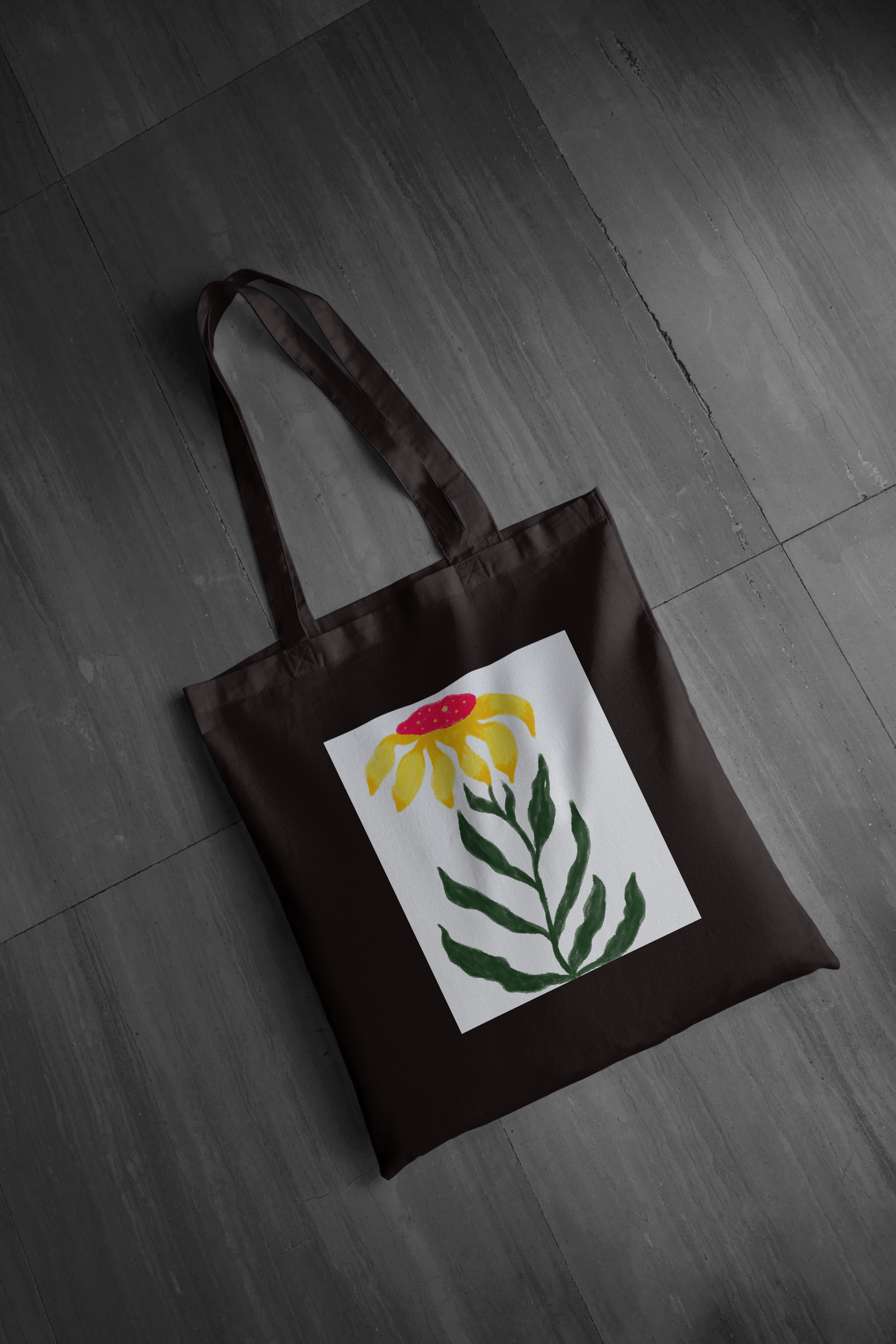 Cotton Tote Bag | Black with Print