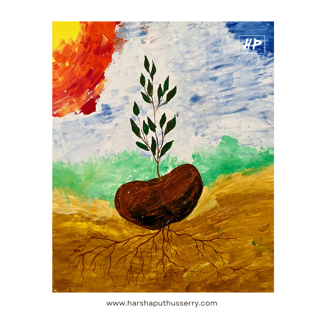 Seedling the earth story :acrylic on canvas