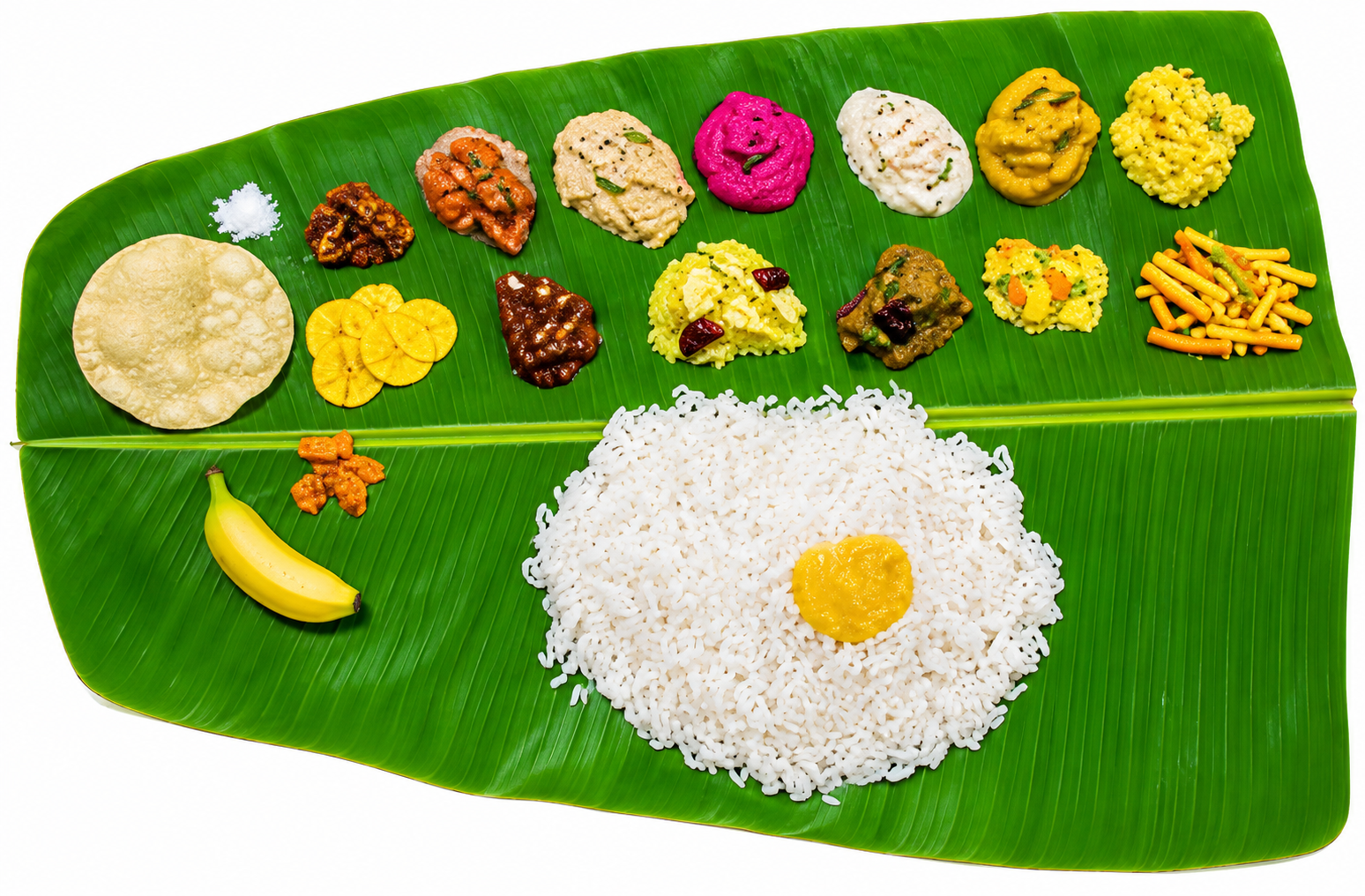 Kerala Sadya Fridge Magnet – Traditional Onam Feast Banana Leaf Souvenir Magnet