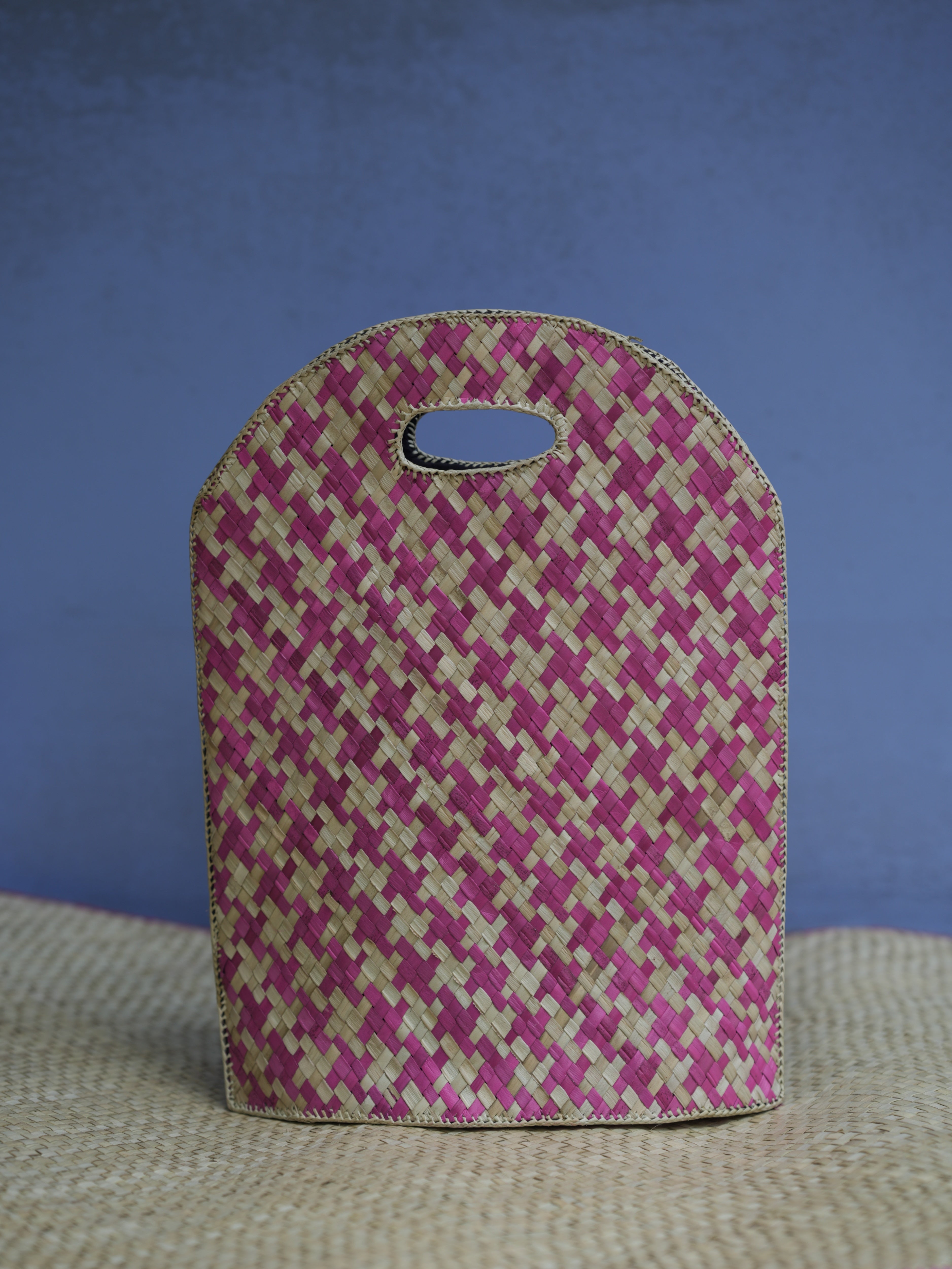 Pink Colour Screwpine Bag