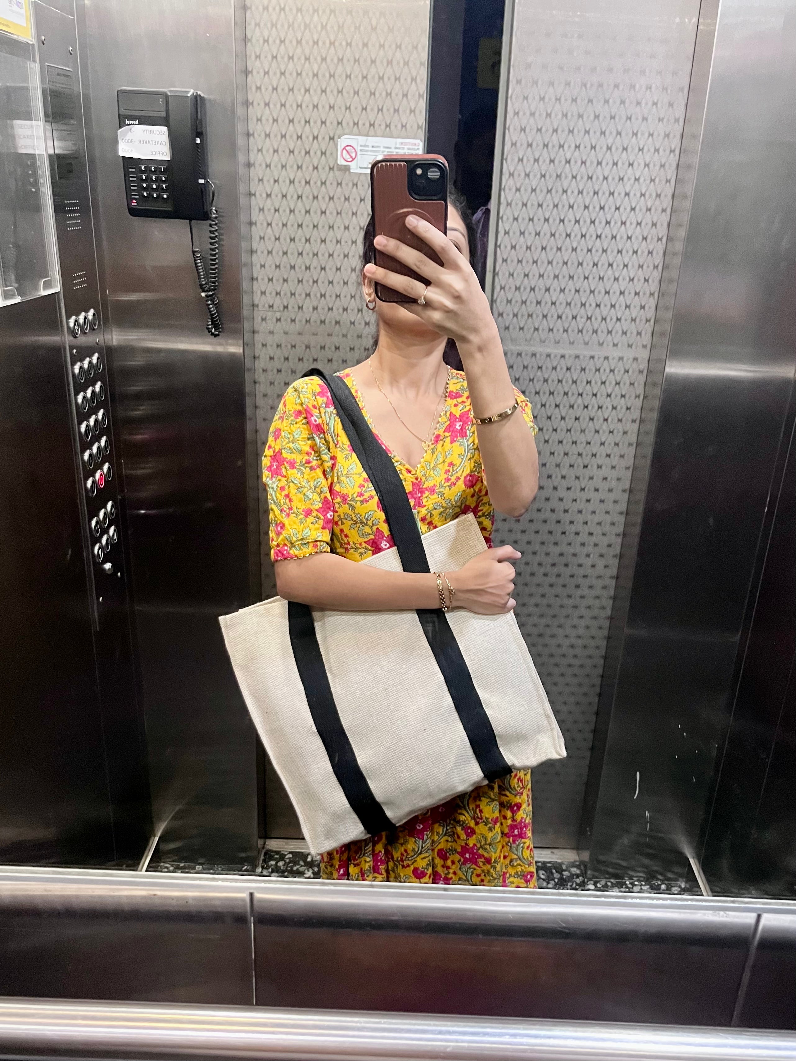 Premium Two-Tone Canvas Tote Bag | Eco-Friendly Everyday Reusable Shopping & Work Bag