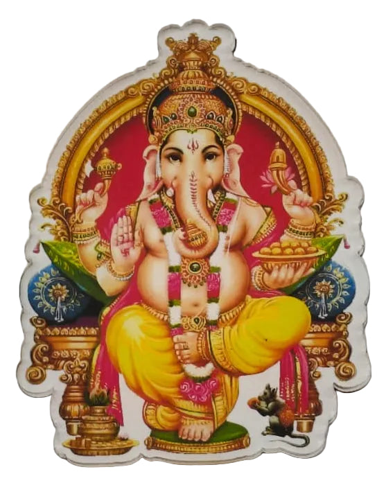 Lord Ganesha Fridge Magnet – Hindu God Ganpati Decorative Souvenir Magnet (3 inch)