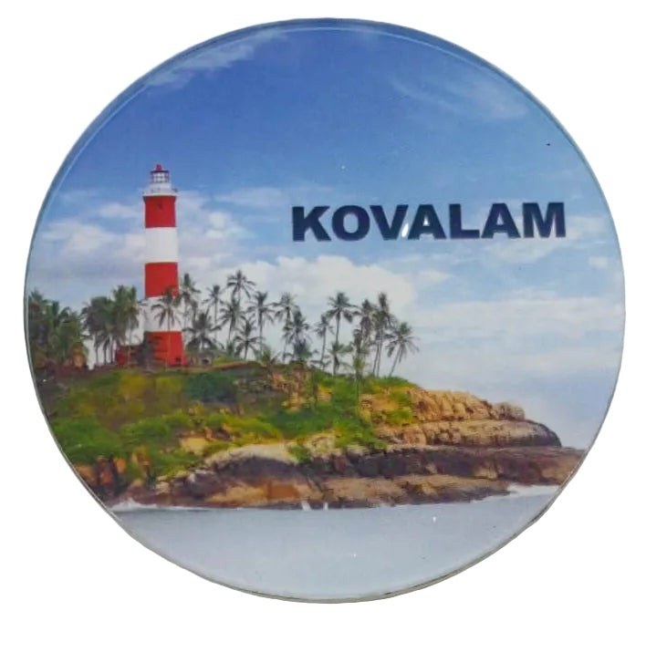 Kovalam Lighthouse Fridge Magnet – Kerala Beach Souvenir Magnet (3 inch)