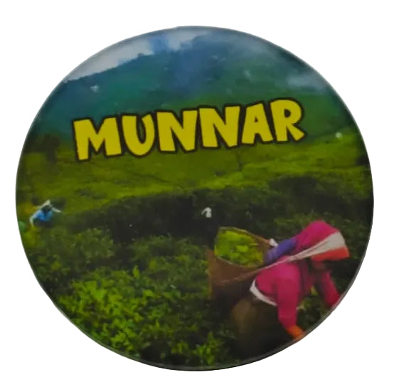 Munnar Tea Garden Fridge Magnet – Kerala Hill Station Souvenir Magnet (3 inch)