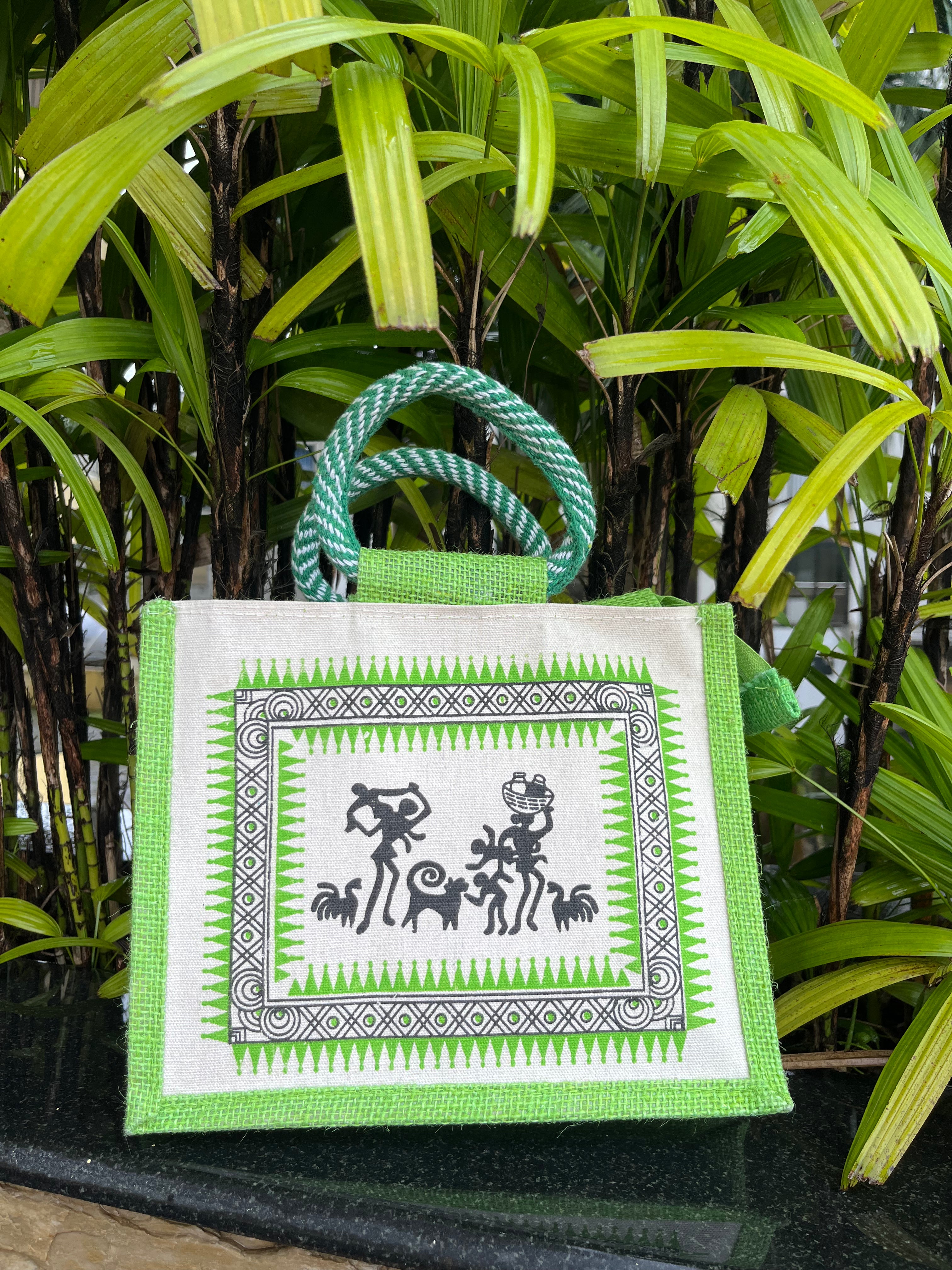 Jute Lunch Bag Single | Coloured | Eco-friendly | Combo of 4