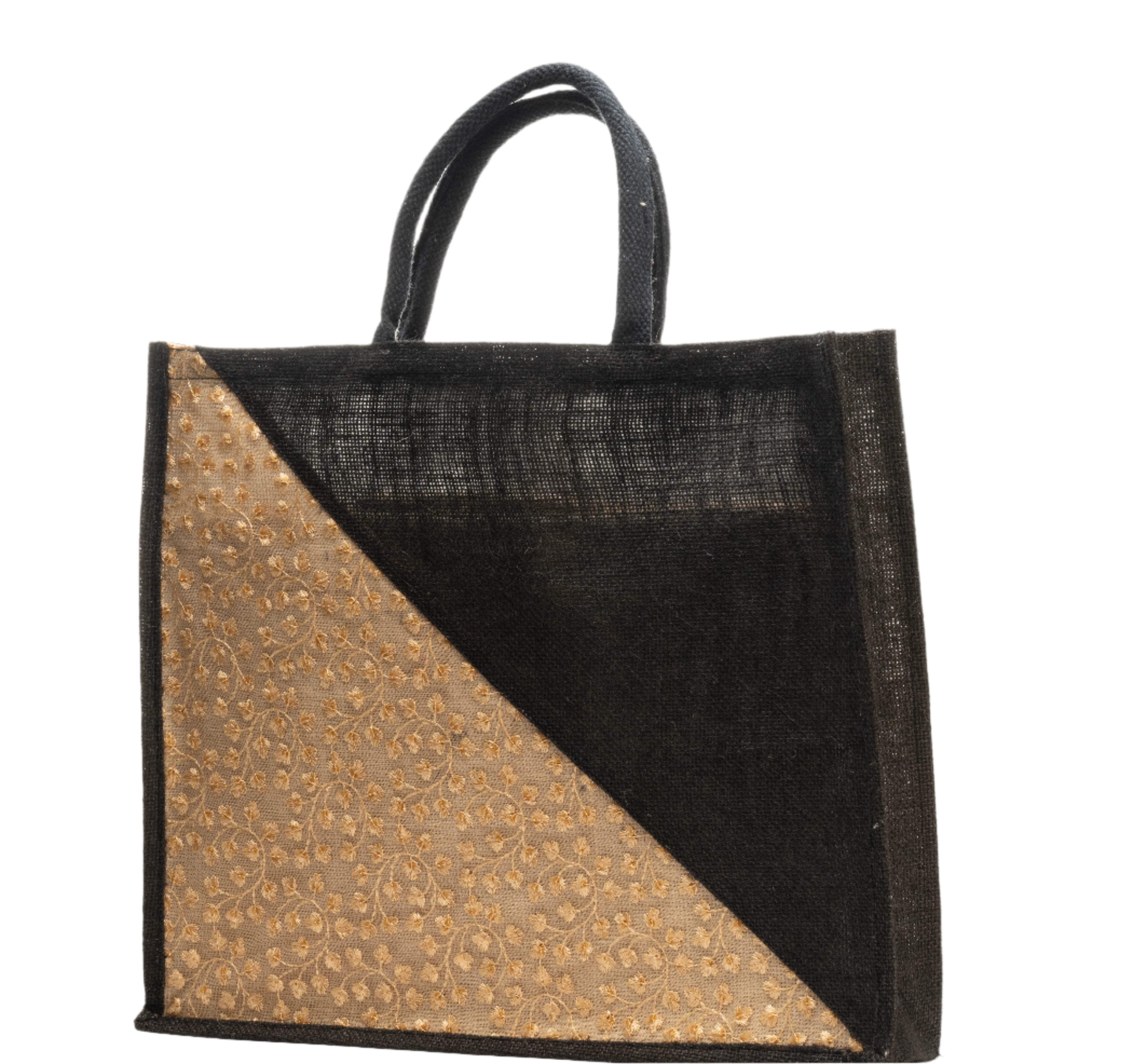 Triangle Design Jute Shopping Bag