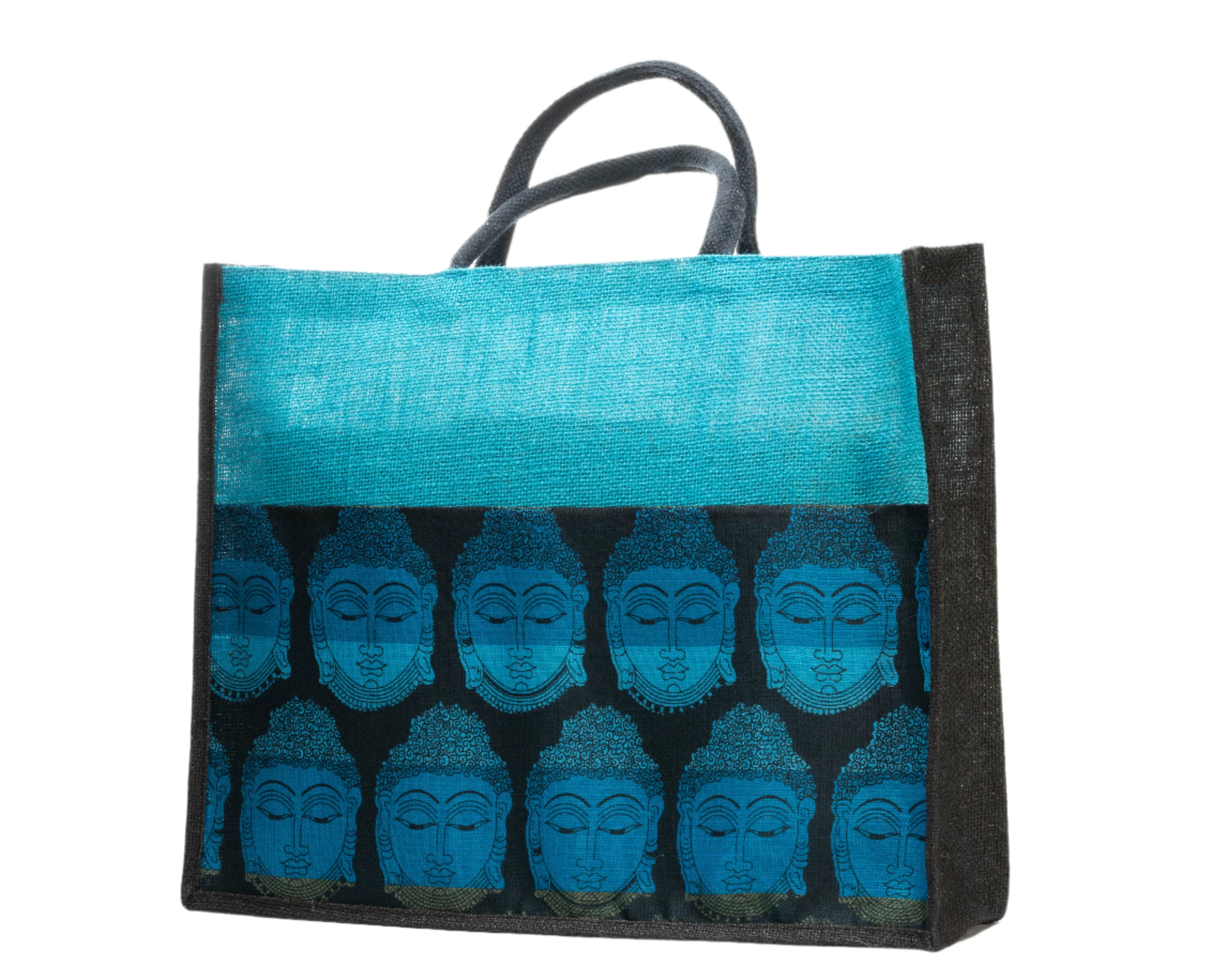 Jute and Oxford printed Bag