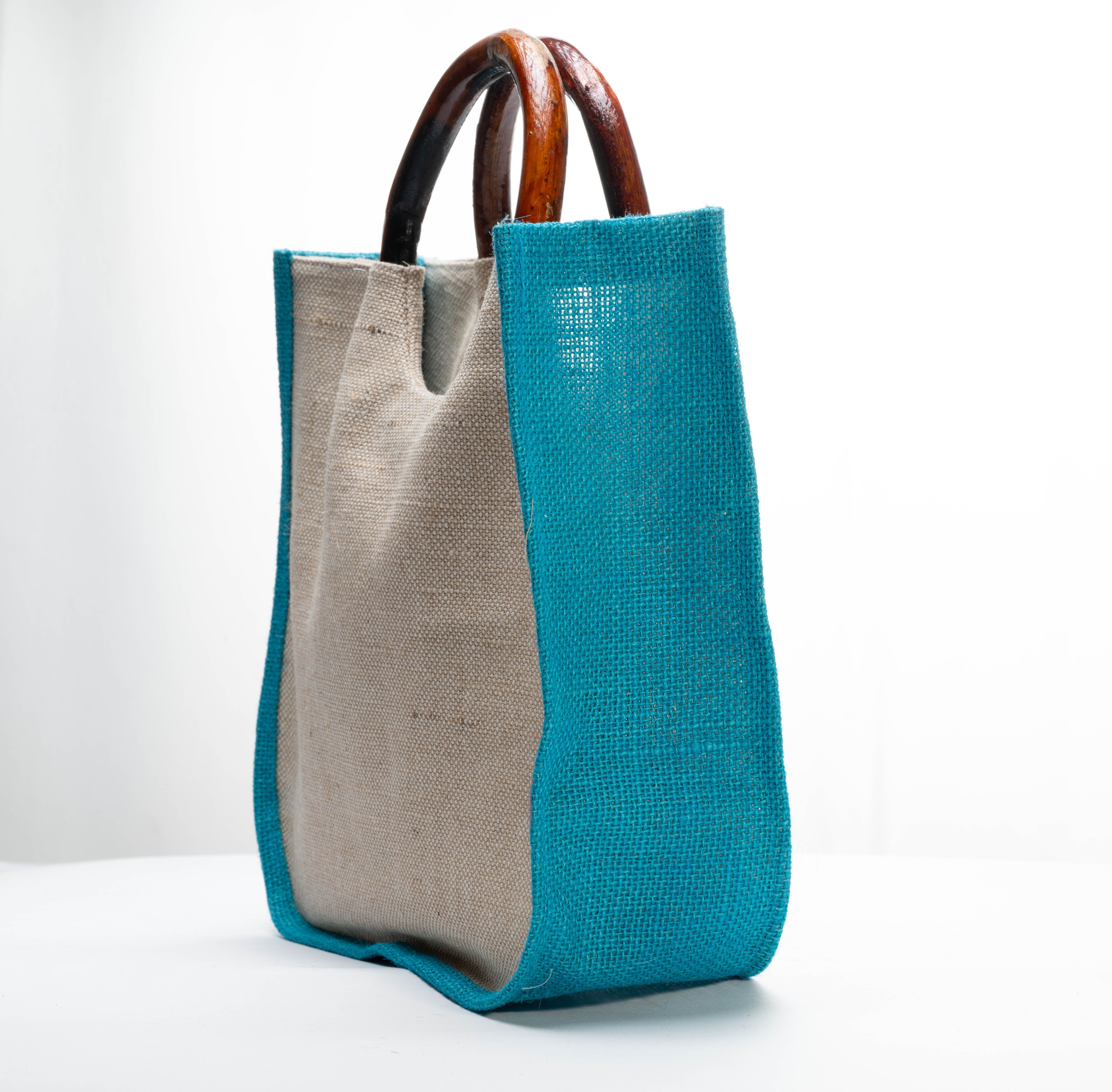 Jute Bag with Bamboo Handle