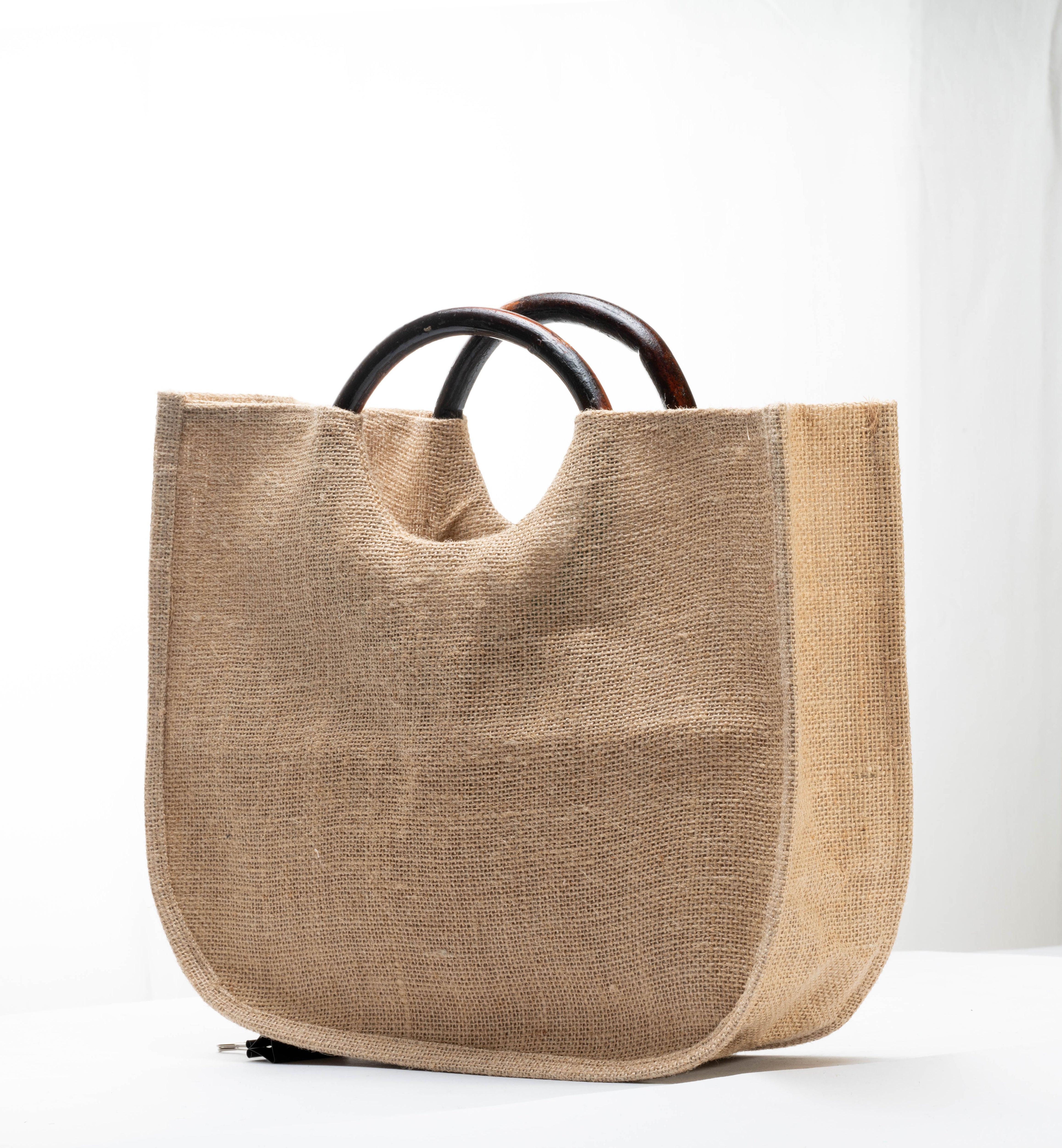 Jute Bag with Bamboo Handle