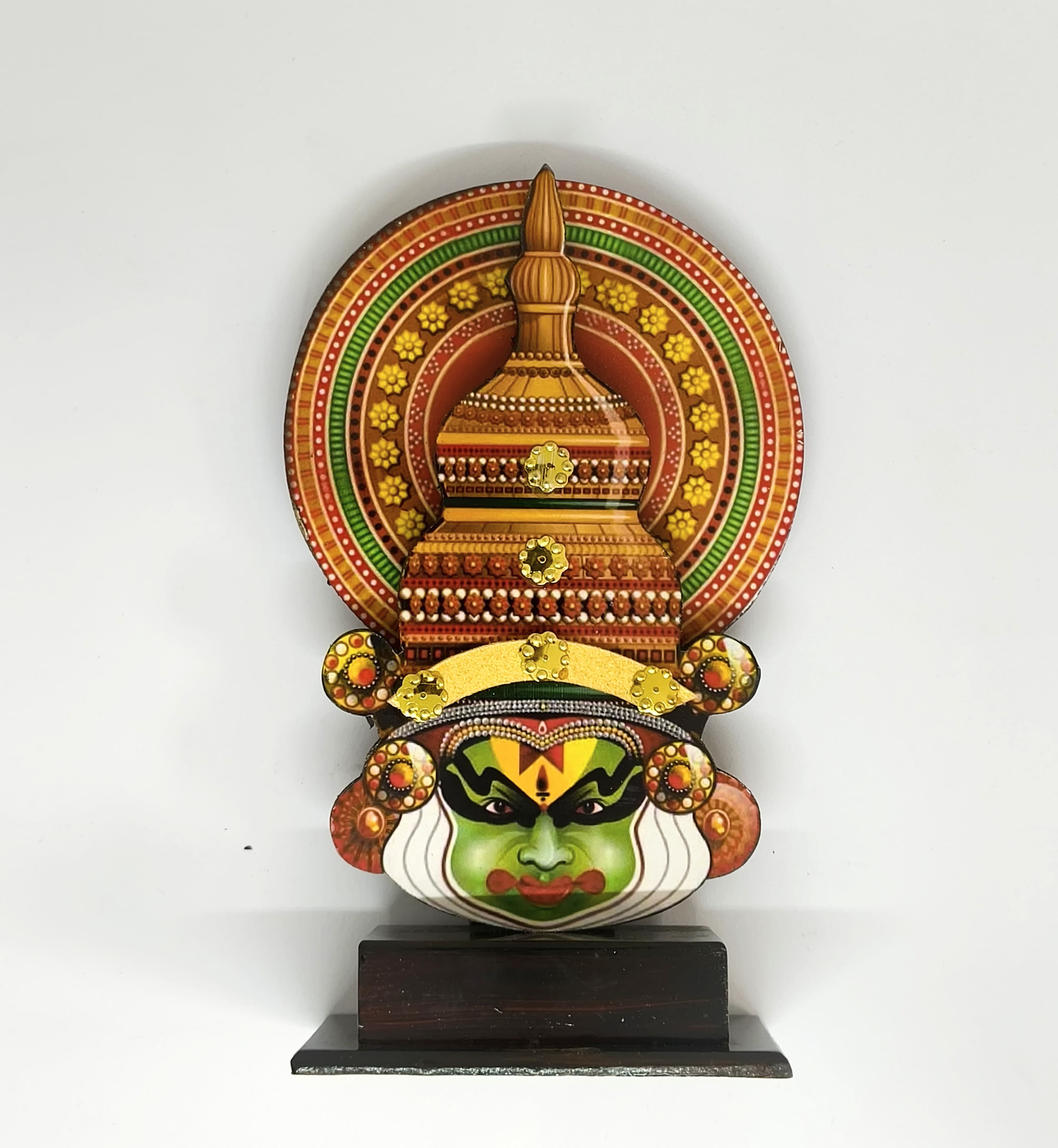 Handcrafted Kathakali Face Showpiece | Traditional Kerala Wall Décor | Indian Cultural Art Figurine