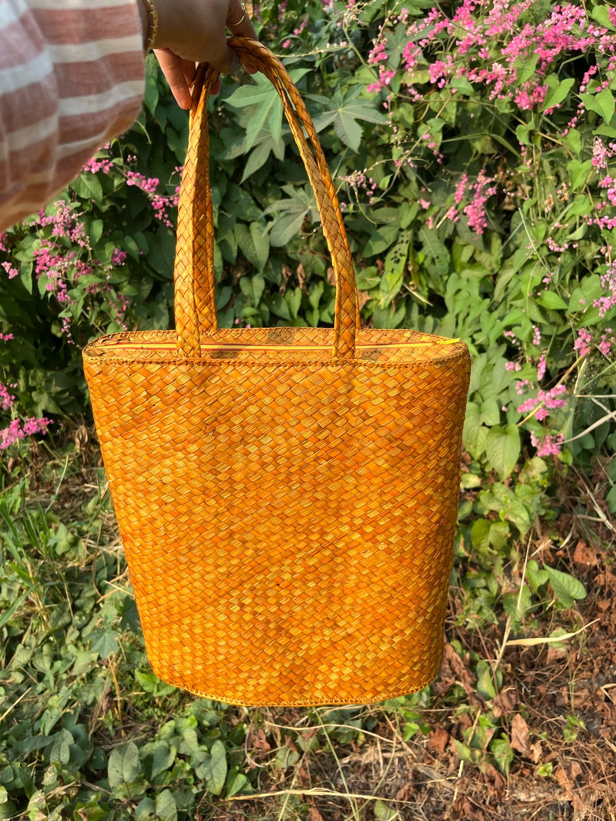 Handmade Screwpine Shopping Bag | With Zip