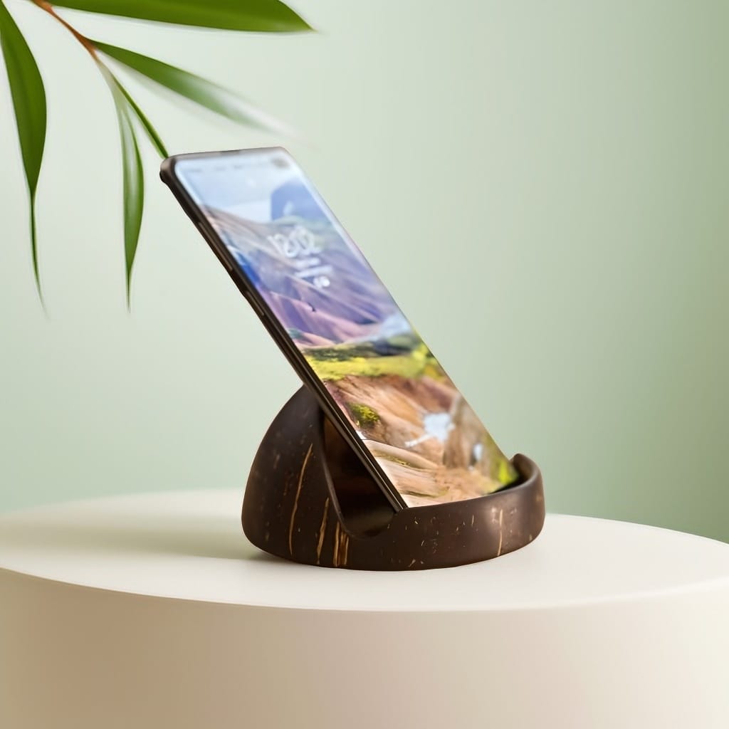 Coconut Shell Phone Holder | Eco-friendly