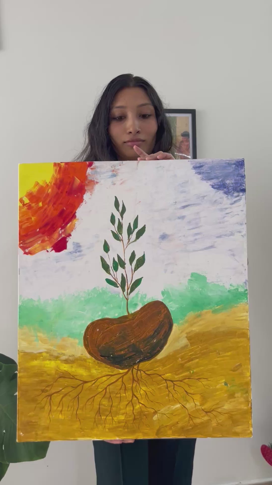 Seedling the earth story :acrylic on canvas