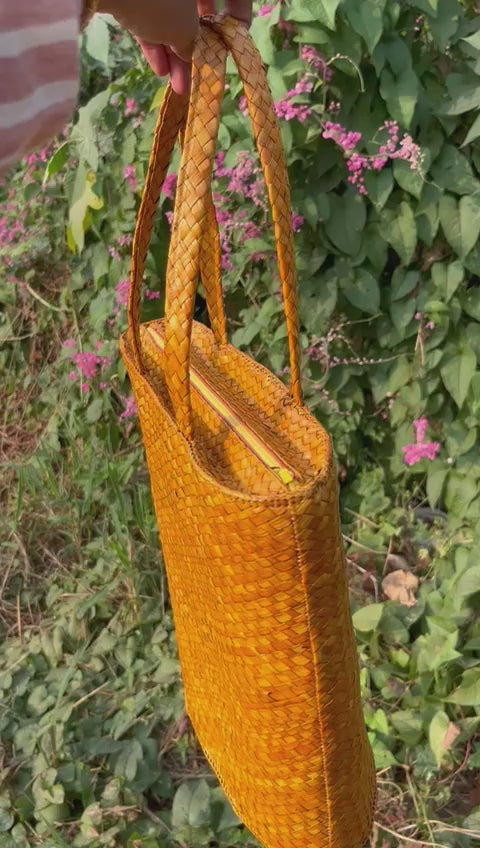 Handmade Screwpine Shopping Bag | With Zip