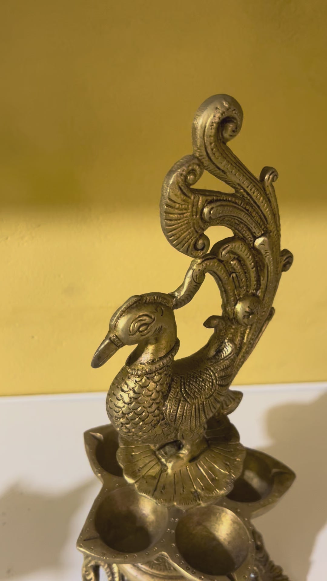 Brass Peacock Lamp